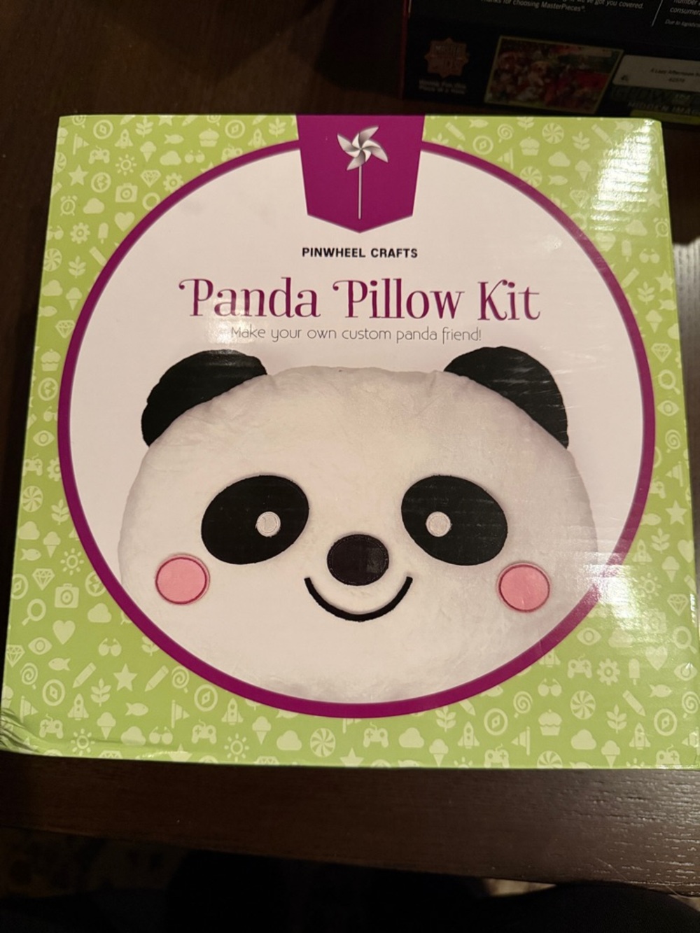 Panda Pillow Kit - White & Black Plush DIY Pillow